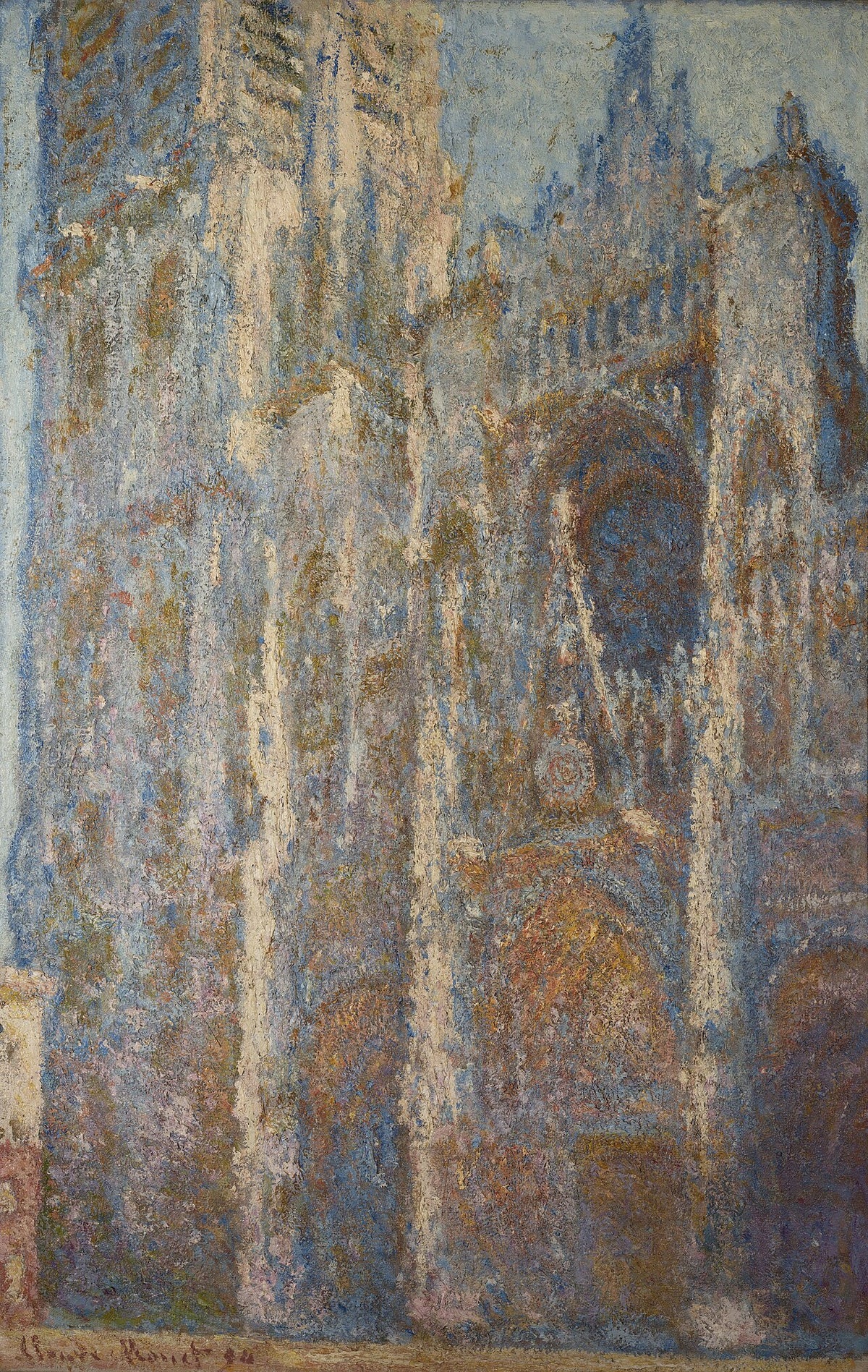 Rouen Cathedral, Portal and Tower d'Albane, Midday by Claude Monet