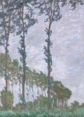 Wind Effect, Row of Poplars by Claude Monet