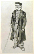Workhouse-inmate with skull-cap and stick by Vincent van Gogh