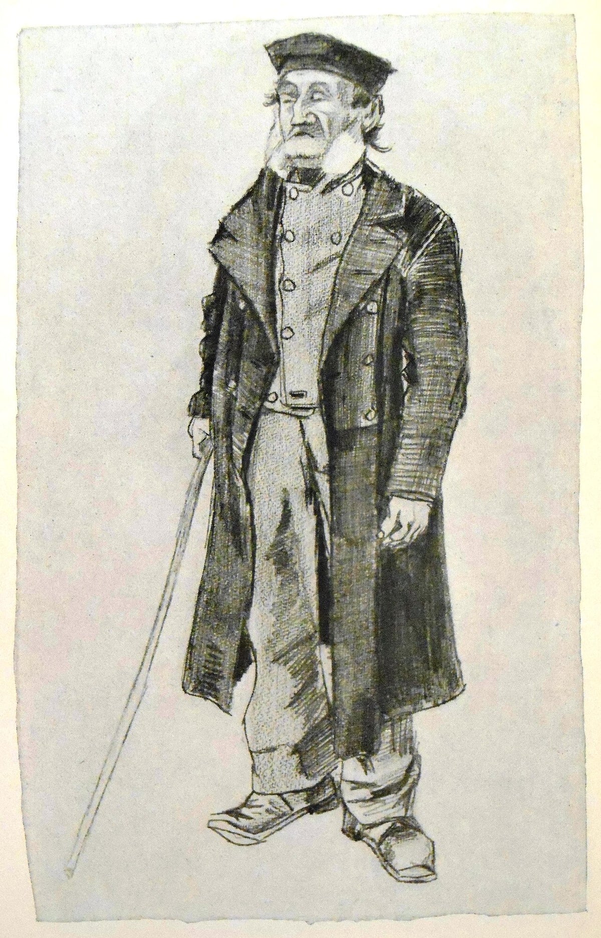 Workhouse-inmate with skull-cap and stick by Vincent van Gogh