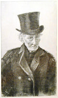 Portrait of an old man with top-hat by Vincent van Gogh