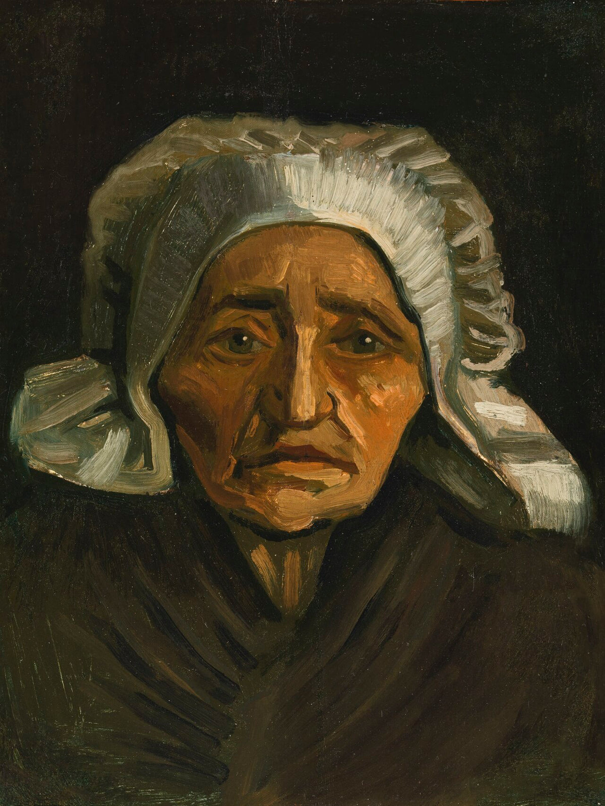 Head of an Old Peasant Woman with White Cap by Vincent van Gogh