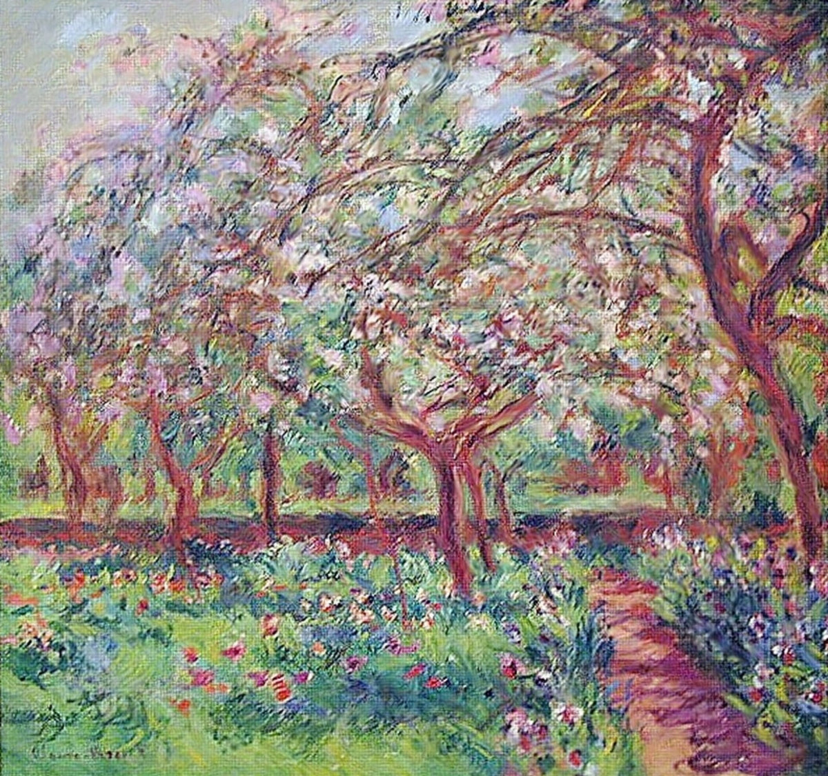 Apple Trees in Bloom at Giverny by Claude Monet
