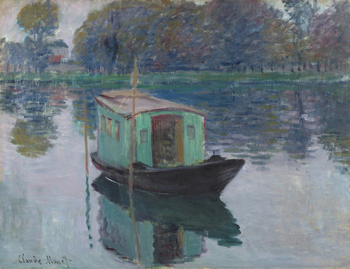 The Studio Boat by Claude Monet