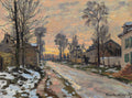 Road at Louveciennes, Melting Snow, Sunset by Claude Monet
