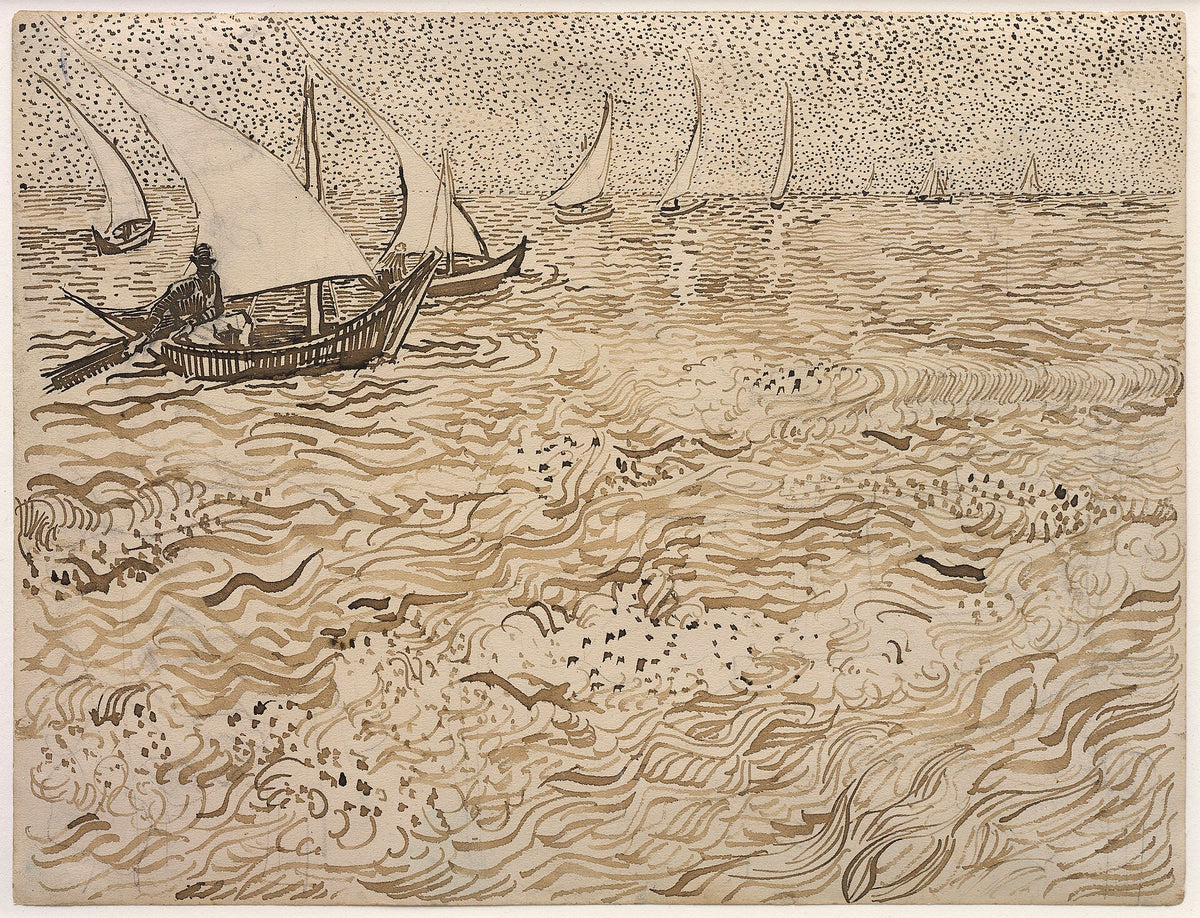 Boats at Saintes-Maries by Vincent van Gogh