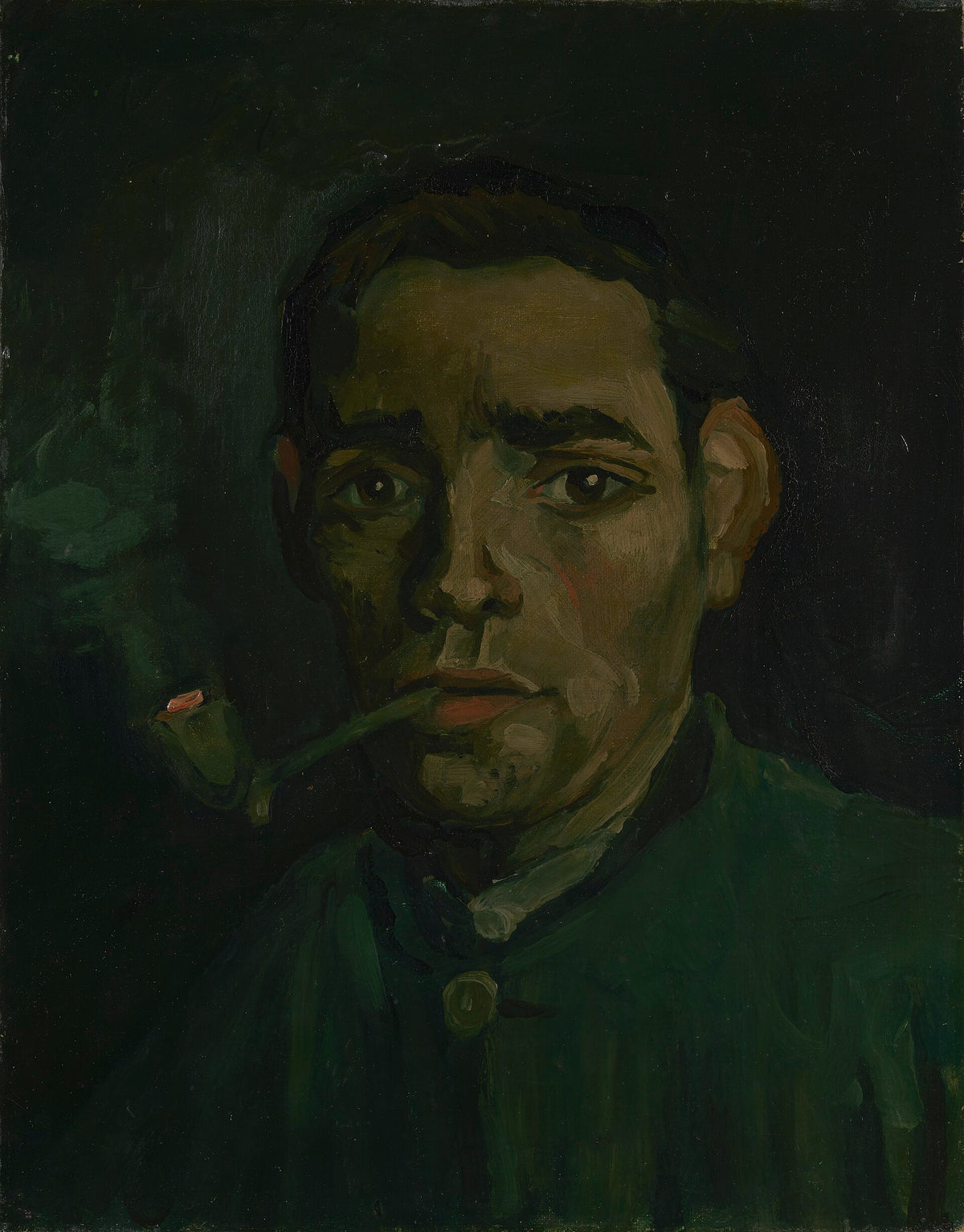 Head of a young peasant with a Pipe by Vincent van Gogh