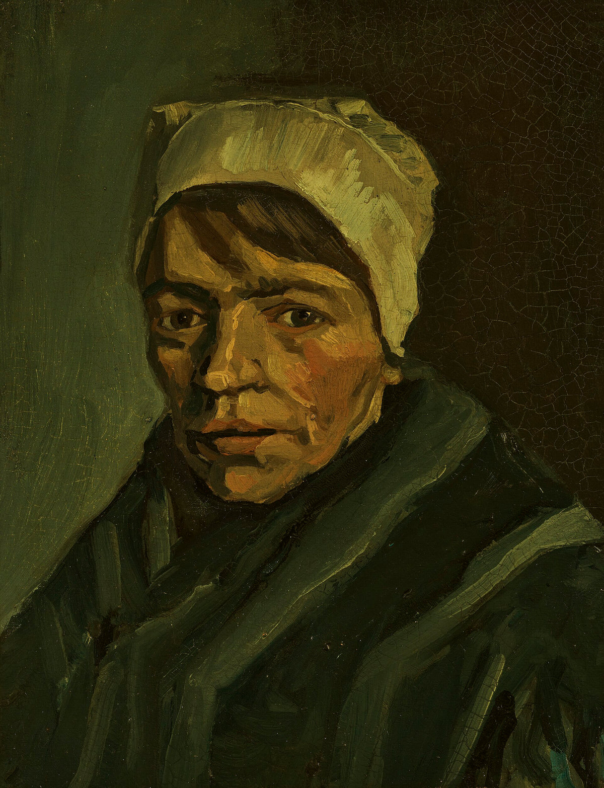 Head of a Peasant Woman with White Cap by Vincent van Gogh