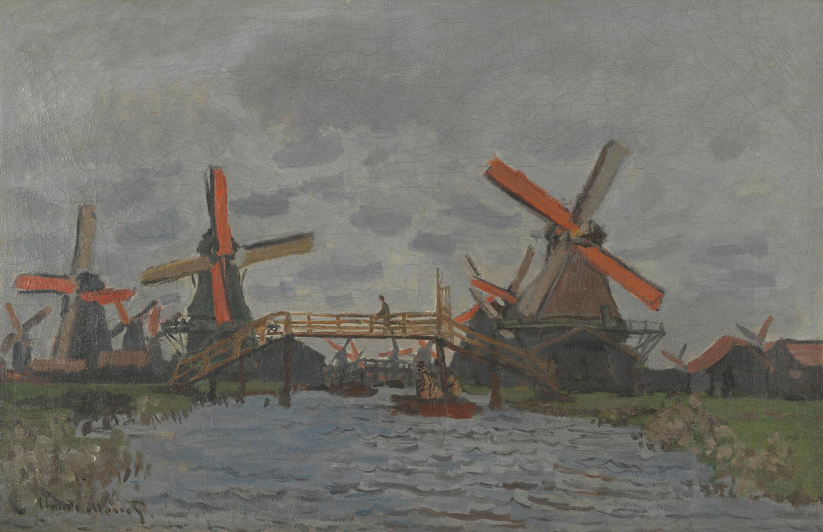 Windmills near Zaandam by Claude Monet