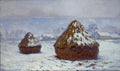 Grainstacks, Snow Effect by Claude Monet
