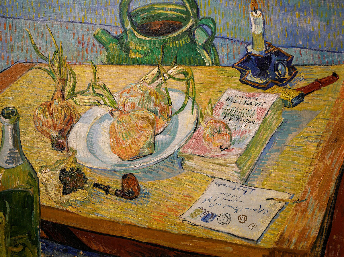 Still life with a plate of onions by Vincent van Gogh