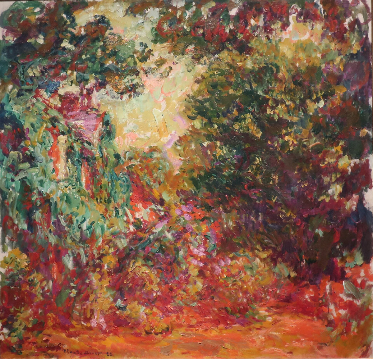 The artist's house seen from the rose garden by Claude Monet