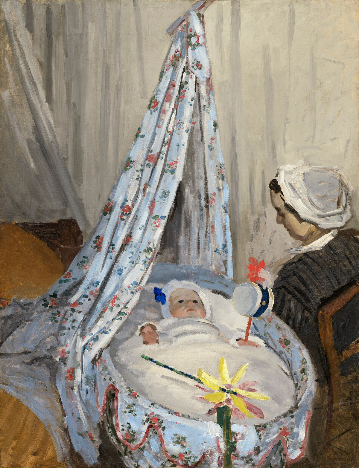 Jean Monet in his cradle by Claude Monet