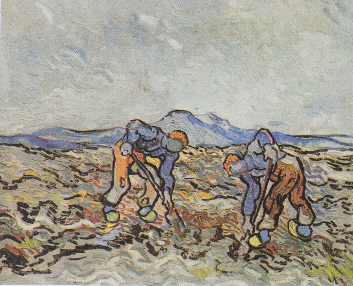 Peasants Lifting Potatoes by Vincent van Gogh
