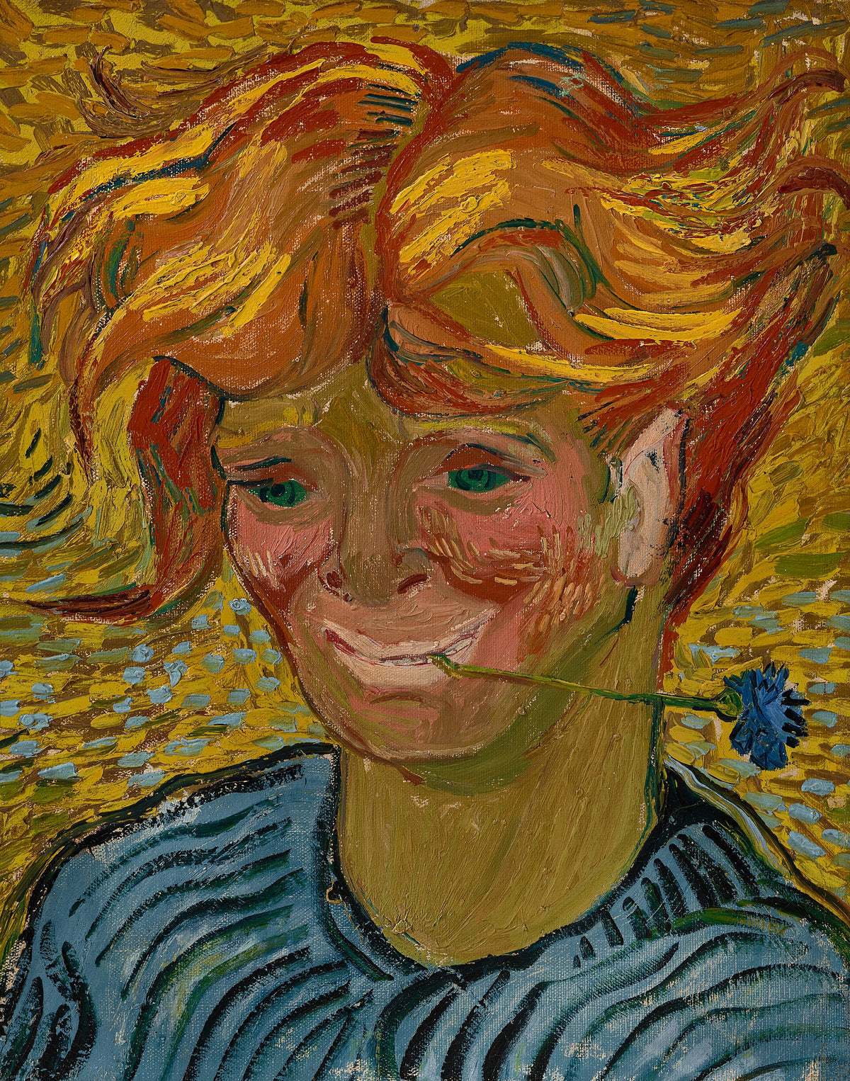 Young Man with Cornflower by Vincent van Gogh