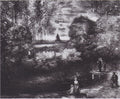 Parsonage Garden at Nuenen with Pond and Figures by Vincent van Gogh