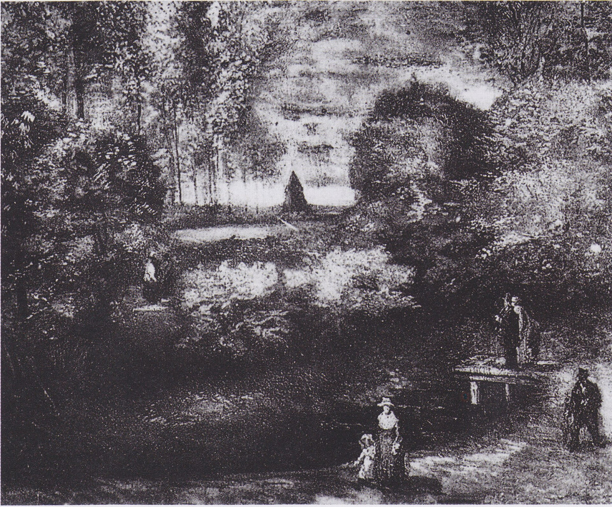 Parsonage Garden at Nuenen with Pond and Figures by Vincent van Gogh