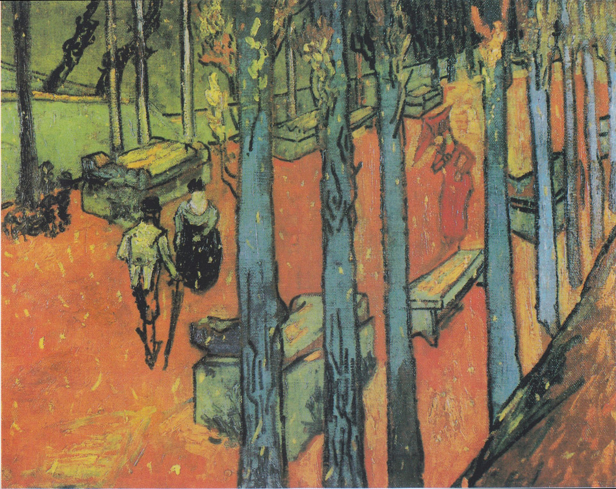 Les Alyscamps: Falling Autumn Leaves by Vincent van Gogh