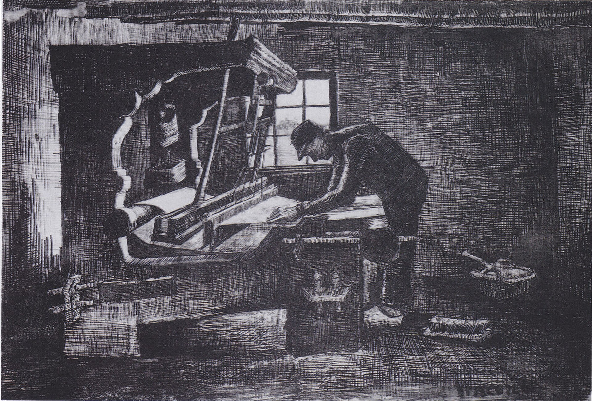 Weaver at the loom by Vincent van Gogh