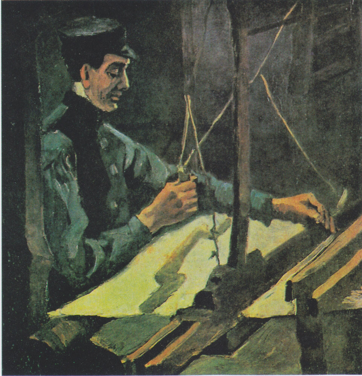 Weaver Facing Right (Half-Figure) by Vincent van Gogh