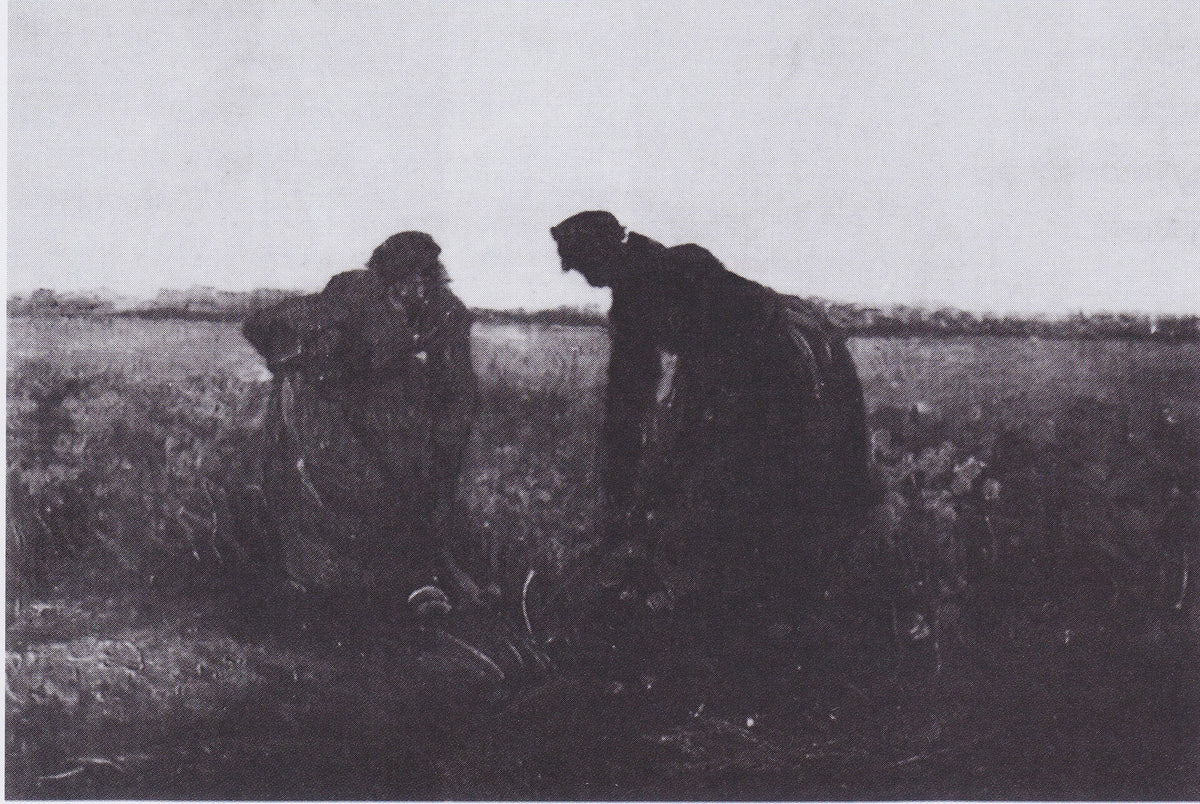 Two Peasant Women Digging by Vincent van Gogh