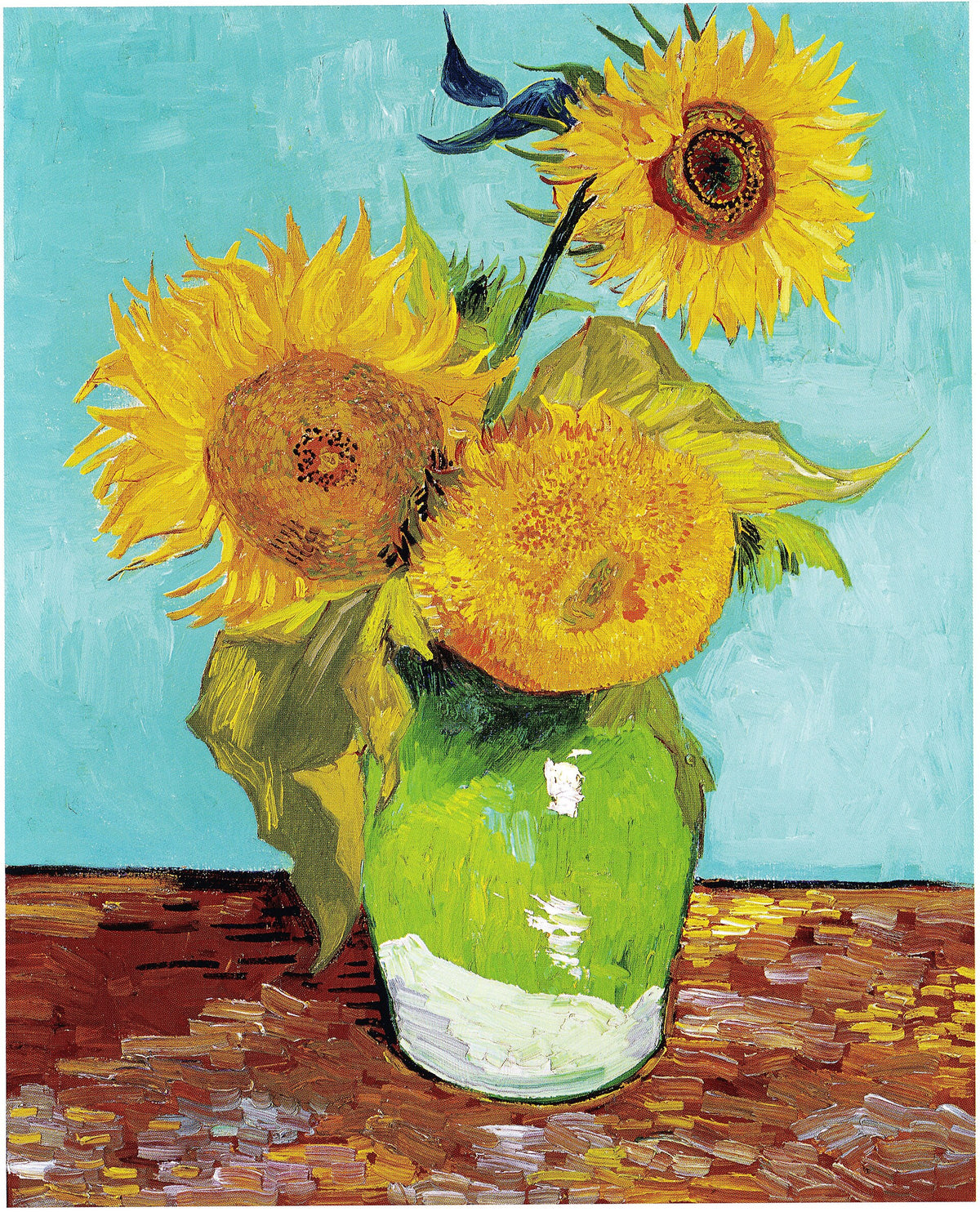 Three Sunflowers in a Vase by Vincent van Gogh
