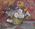Bowl with Sunflowers, Roses and Other Flowers by Vincent van Gogh