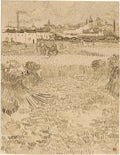 Wheat field with View of Arles by Vincent van Gogh
