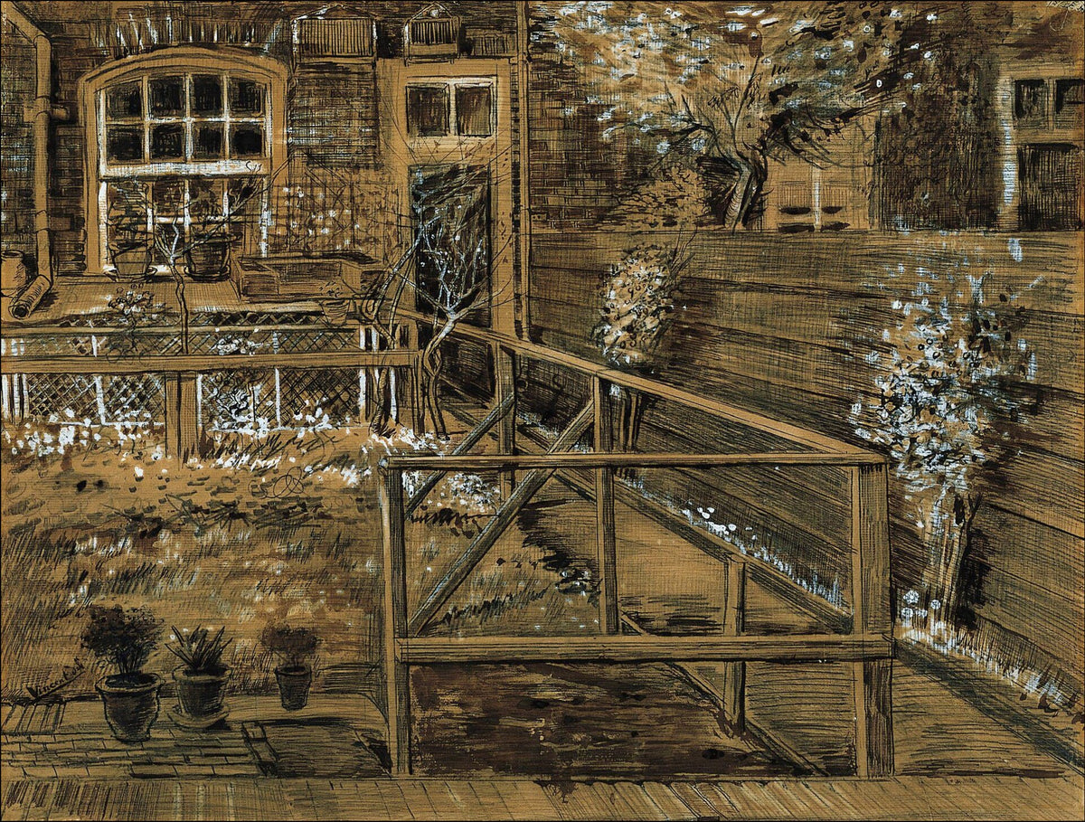 Back Garden of Sien's Mother's House by Vincent van Gogh