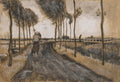 Landscape with Woman Walking by Vincent van Gogh