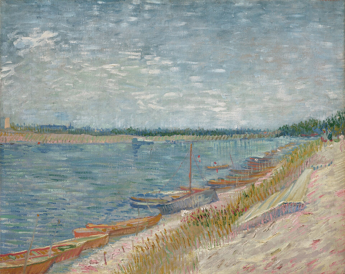 View of a River with Rowing Boats by Vincent van Gogh