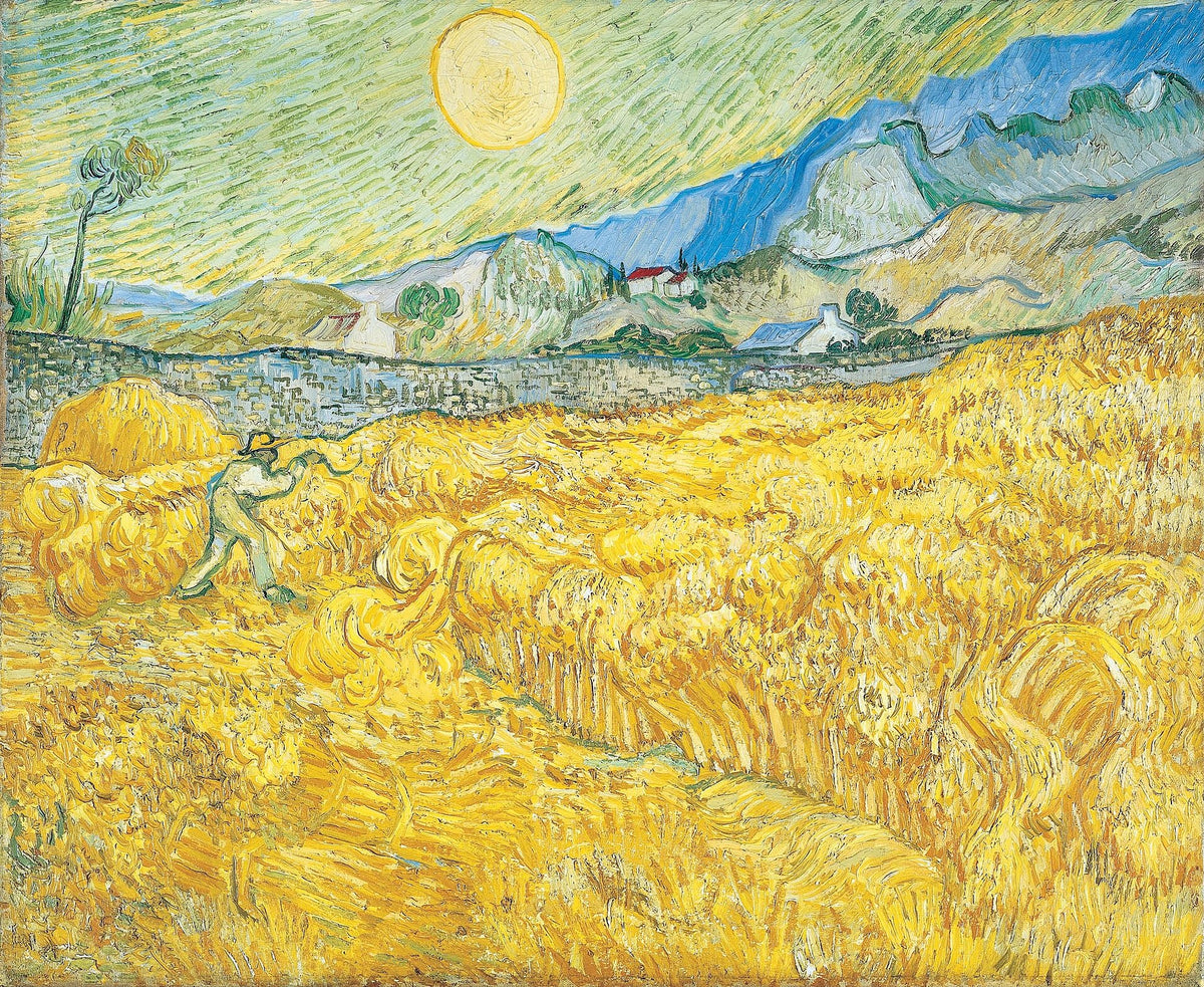 The Wheatfield behind Saint Paul's Hospital with a Reaper by Vincent van Gogh