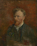 Self-Portrait with Glass by Vincent van Gogh