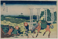 The Weir at Senju in Musashi Province, from the series Thirty-Six Views of Mount Fuji by Katsushika Hokusai