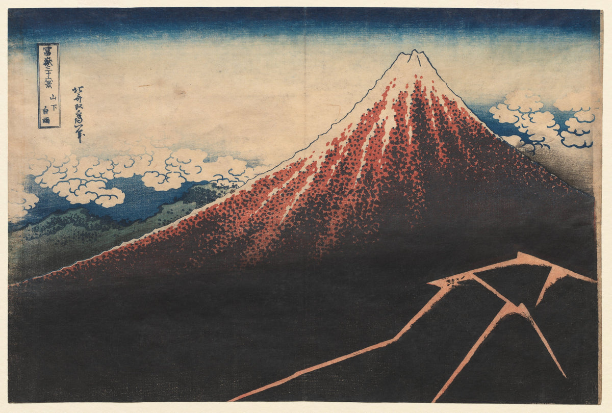 Rain Below the Mountain, from the series Thirty-Six Views of Mount Fuji by Katsushika Hokusai