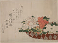 Basket of Peonies by Katsushika Hokusai