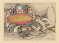 Sakata Kintoki Drinking Sake Wine by Katsushika Hokusai
