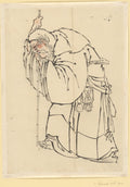 Hermit with a Staff by Katsushika Hokusai