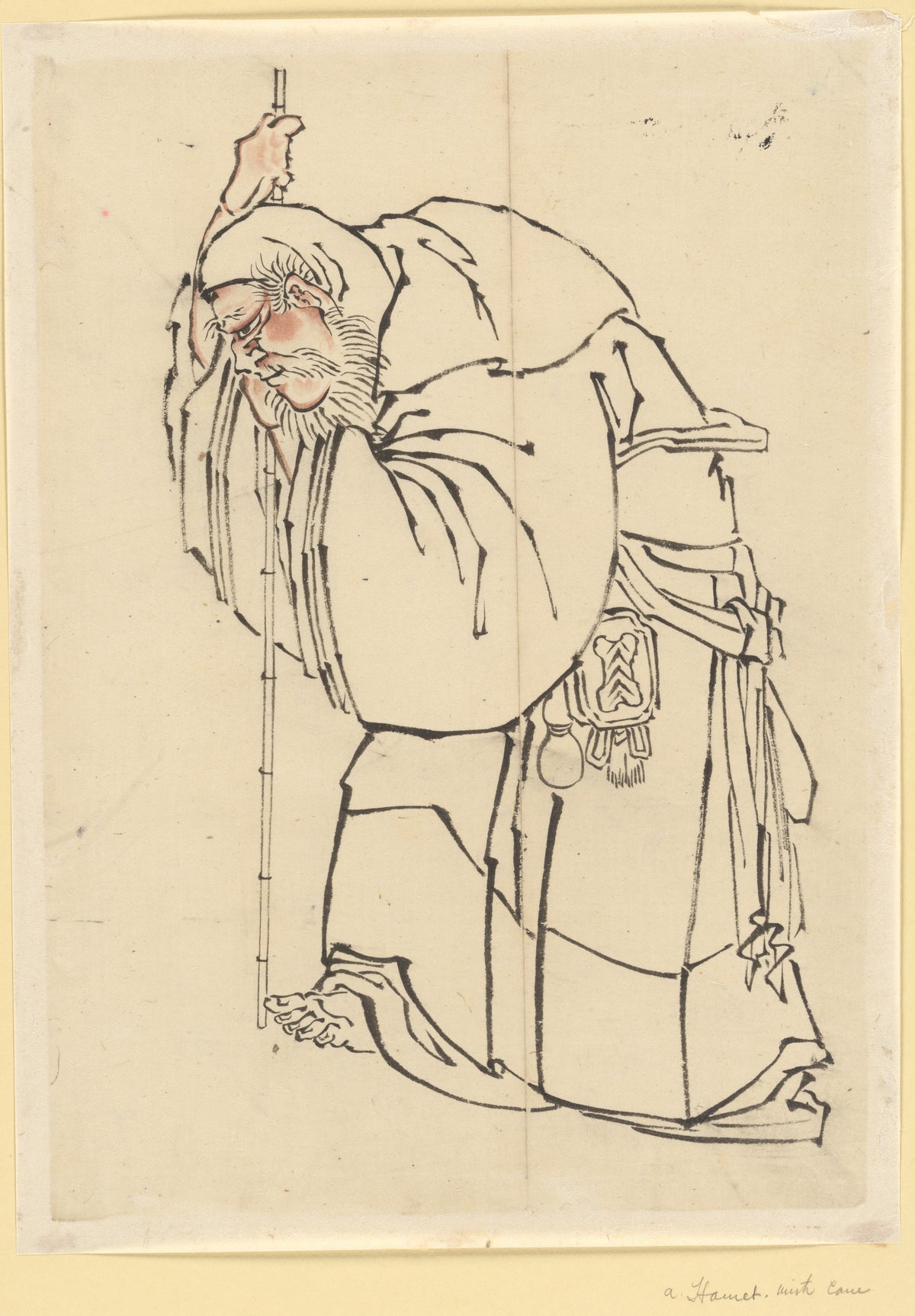 Hermit with a Staff by Katsushika Hokusai