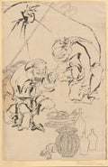 Ebisu and Daikoku Celebrating the New Year Festival by Katsushika Hokusai