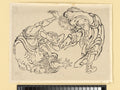 Two Wrestlers by Katsushika Hokusai