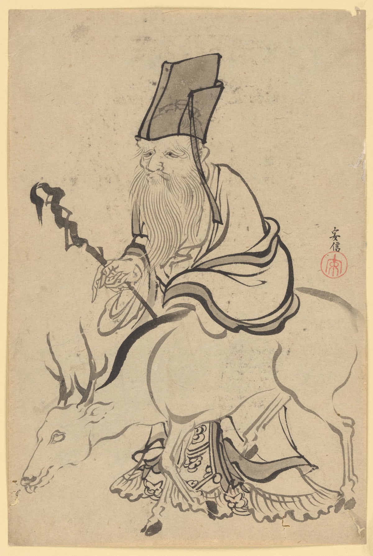 Juro (God of Luck) by Katsushika Hokusai