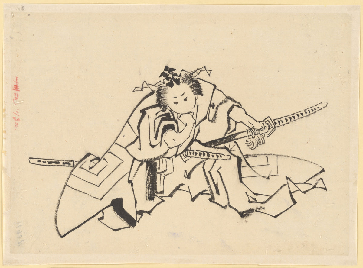 The Actor Danjuro as Shibaraku by Katsushika Hokusai