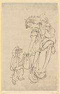 Mother and Children in Summer Night by Katsushika Hokusai
