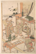 Chinese Boys Learning to Write and Paint by Katsushika Hokusai