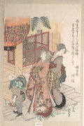 Young Women Visiting a Shinto Shrine by Katsushika Hokusai