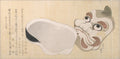 Masks of Oni (Demon) and Uzume (Goddess of Good Fortune) by Katsushika Hokusai