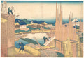 Tatekawa in Honjō (Honjō Tatekawa), from the series Thirty-six Views of Mount Fuji (Fugaku sanjūrokkei) by Katsushika Hokusai