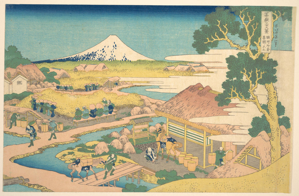 Fuji from the Katakura Tea Fields in Suruga (Sunshū Katakura chaen no Fuji), from the series Thirty-six Views of Mount Fuji (Fugaku sanjūrokkei) by Katsushika Hokusai