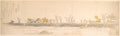 Figures Promenading on a Point of Land; Water and Boats in the Foreground by Katsushika Hokusai